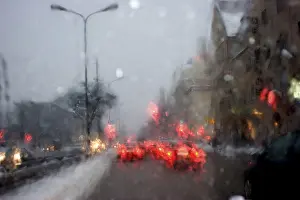 Bavaria Weather Forecast Prints: Poor visibility through the windshield in rain and snow