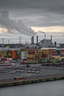 Logistics In Northern Europe Prints: Port facility, container loading