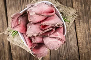 Sliced Beef Prints: Portion of sliced Roastbeef (selective focus)
