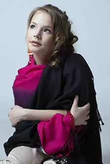 Close Up Model Photo Prints: Portrait of nice little model posing in studio