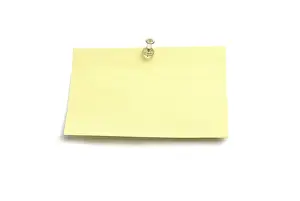 Empty Studio Background Prints: Post-It, blank note and pin, blank