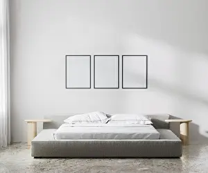 Digital Art Illustration Prints: Scandinavian Style Bedroom Print