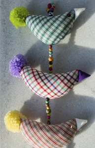 Traditional Crafting Techniques Prints: Artificial bird made out of colored handicrafts elements