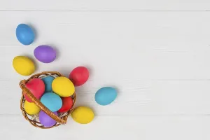 Easter Egg Basket Prints: Basket with easter eggs table