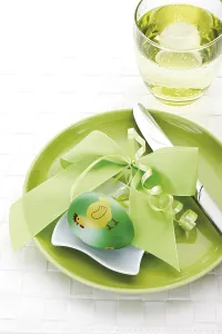 Close Up Easter Egg Prints: Easter table setting