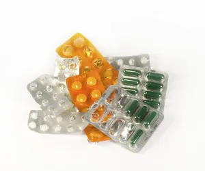 Healthcare Medicine Prints: Pills stack isolated