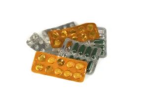 Healthcare Medicine Prints: Pills stack isolated