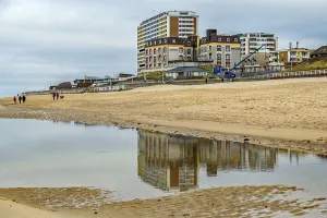 North Sea Coastline Images Prints: Reflection on the beach