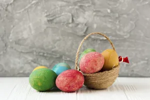 Easter Holiday Traditions Prints: Small basket easter eggs