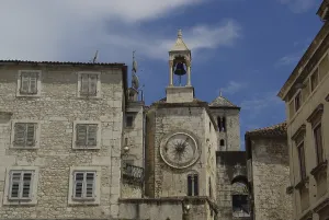 Colorful Church Windows Prints: Split clock, Split clock