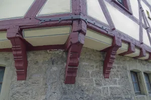 Southern Germany Historic Town Prints: Timber-frame facade, supporting structure