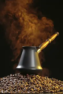 Bright Studio Background Image Prints: Pot with coffee on a studio background