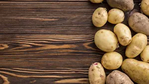 Healthy Balanced Diet Prints: Potatoes table with copy space
