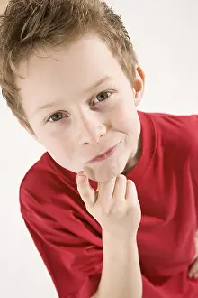 Young Caucasian Male Prints: Potrait of a boy looking thoughtful