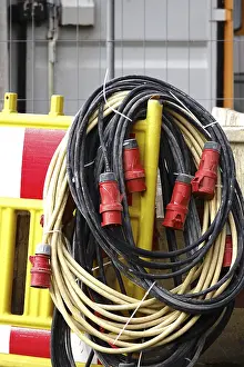 Electricity Supply Line Prints: Power cable at a construction site, Germany