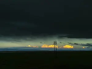 Dramatic Evening Mood Prints: Power lines in a dramatic evening mood
