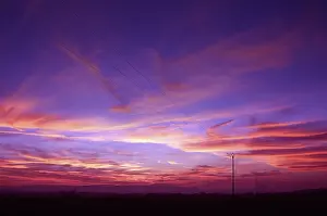 Electric Power Wire Connection Prints: Power pole at sunset