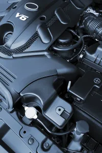 Framed Print : The Powerful Engine of the Modern Car Print