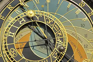 Czech Republic Tourist Attraction Image Prints: Prague clock, Prague tower clock 06