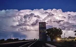 Dark Cloudy Skies Canada Prints: Prairie Storm Clouds in Saskatchewan Canada dramatic Scene