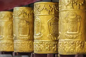 Himachal Pradesh India Prints: Prayer wheels in Tabo Monastery