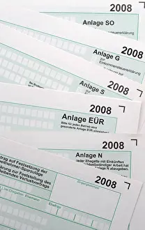 Financial Market Images Prints: Pre-printed forms, tax declaration