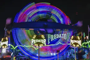 Southern Germany Fair Rides Prints: Predator overhead ride in motion