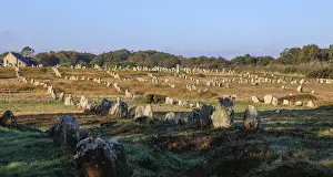 Uninhabited Stone Formations Prints: Prehistoric stone rows from Menec