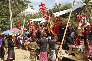 Cremation In Bali Prints: Preparing for a corpse cremation