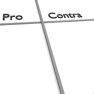 Education Concept Image Prints: Pro and contra background with space for text
