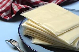 Dairy Product Packaging Prints: Processed cheese, processed cheese slices packed in plastic