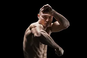 Boxing Athlete Prints: Professional boxer posing in the studio