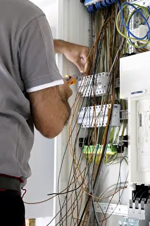 Building Shell Construction Prints: Professional electrical installation on a building shell