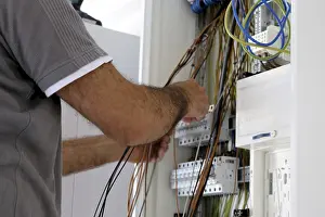 Building Shell Construction Prints: Professional electrical installation on a building shell