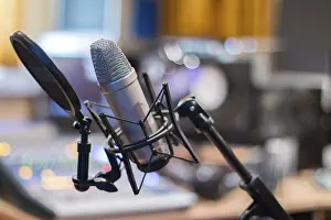 Radio Broadcasting Equipment Prints: Professional studio microphone