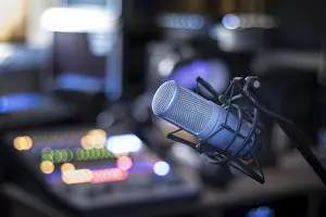 Professional Audio Equipment Prints: Professional studio microphone
