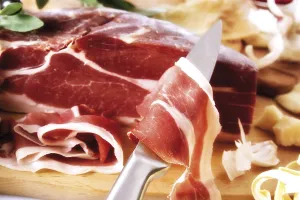 Sausage Products Prints: Prosciutto on a knife