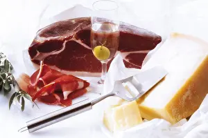 Parmesan Cheese Plate Prints: Prosciutto, Parmesan and Grappa