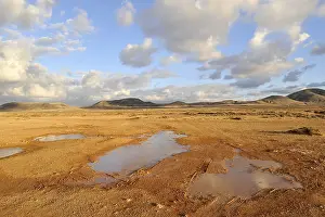 Deserted Canary Islands Scene Prints: Puddles after rainfall in El Cotillo