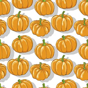 Editable Vector Template Prints: Pumkins repeating pattern, editable vector template