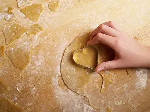 Bakery Products Photography Prints: Punching out biscuits