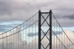 Suspension Bridge Scotland Prints: Pylon and cables of the Forth Road Bridge
