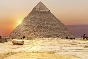 Framed Print : Print of Chephren Pyramid at Sunset Framed Print : Print of Chephren Pyramid at Sunset
