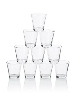 Deserted Studio Background Photo Prints: A Pyramid made of drinking glasses