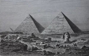 Black And White Photography Egypt Prints: The Pyramids of Giza and the Sphinx