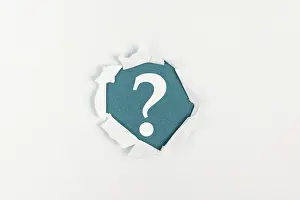 Symbolic Picture Meaning Prints: Question mark on paper background