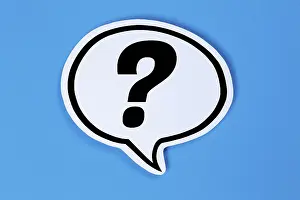 Speech Bubble Communication Concept Prints: Question Mark Question Questions Help Problem Information Support in Speech Bubble Communication Concept Talk