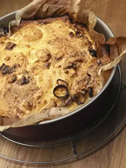Balanced Diet Meals Prints: Quiche with potatoes and leeks in a springform pan