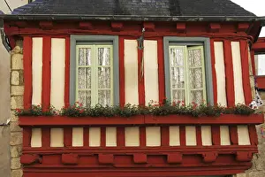 Historic French Architecture Prints: Quimper, half-timbered