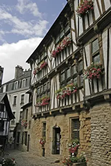 Historic French Architecture Prints: Quimperle, timber-frame